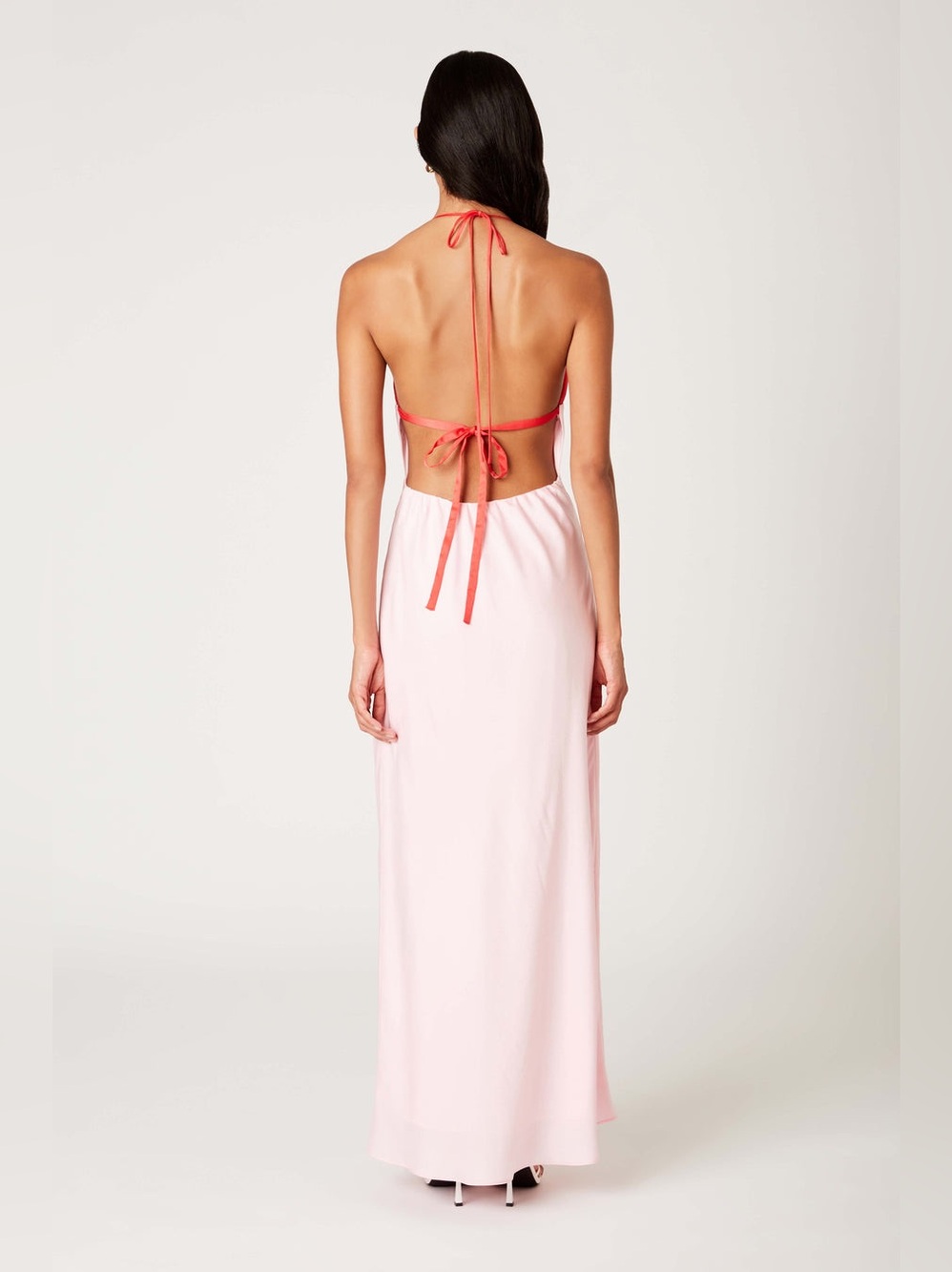Nia the Brand Wolfe in PETAL/CHERRY pink red  Maxi Dress Size S NWT